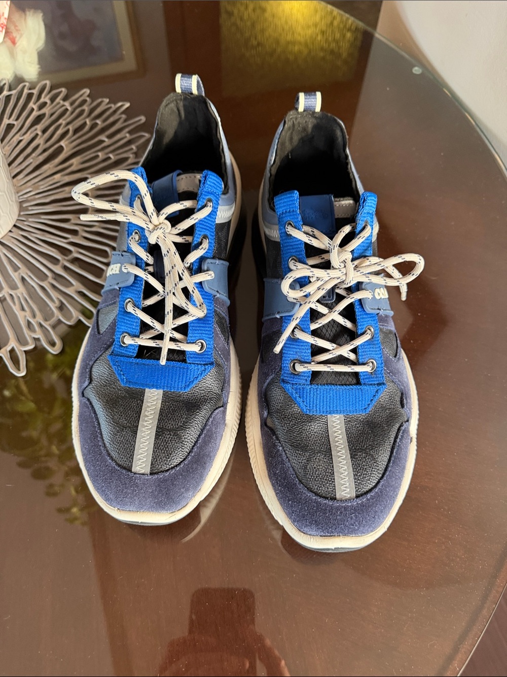 Coach mens Navy & Blue Lace-Up Sneakers